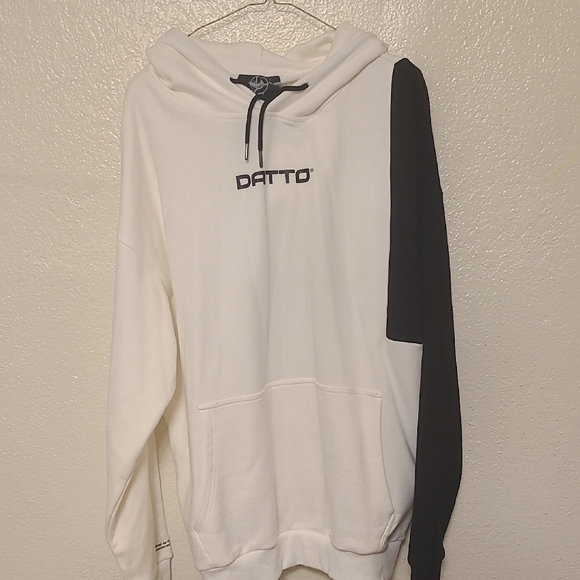 Men's White and Black Hoodie - Picture 1 of 5